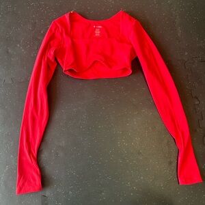 BuffBunny red lipstick long sleeve curve top from original juicy drop w/ Bailey
